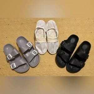 SANDLES /SLIDES/BEACH -SPA SHOES BUNDLE SIZE :10 WOMENS